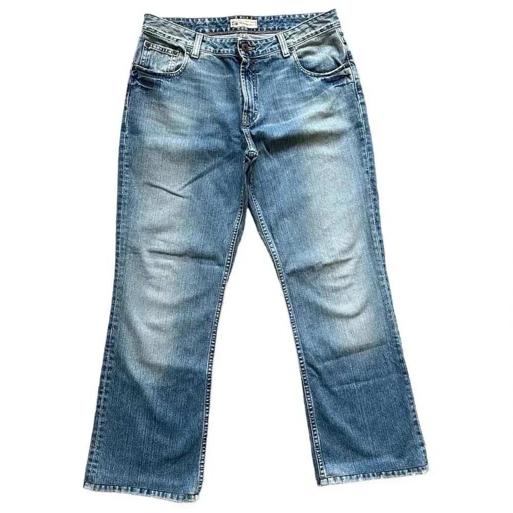 BKE Denim Vtg ELLIE Mom Jeans Womens 31 x 31.5 Distressed 100% Cotton Med Wash